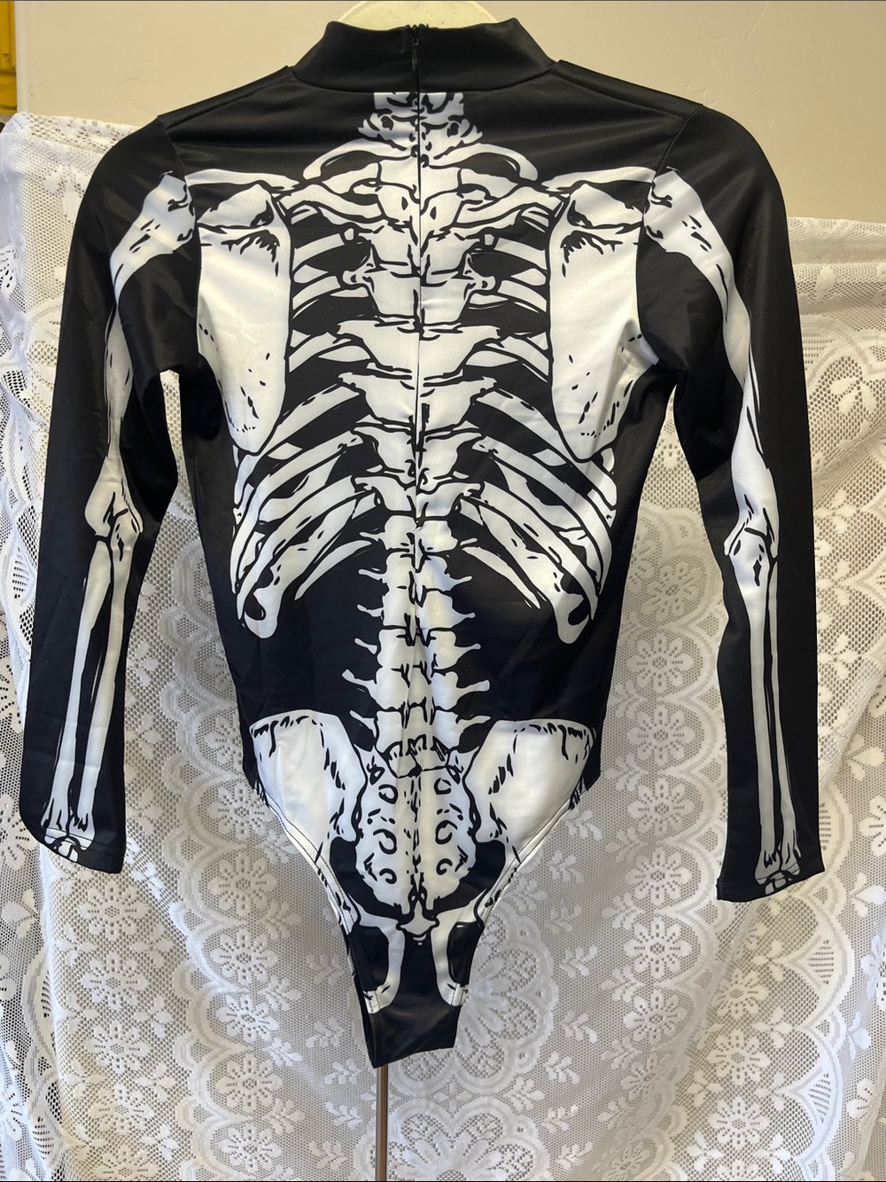 Black & White Skeleton One-Piece Bodysuit